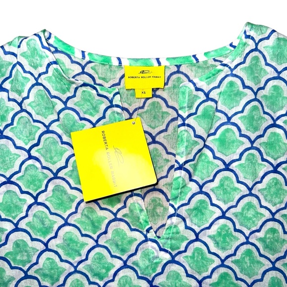Roberta Roller Rabbit Women’s V Neck Tunic Shirt‎ NWT XS - Picture 4 of 9